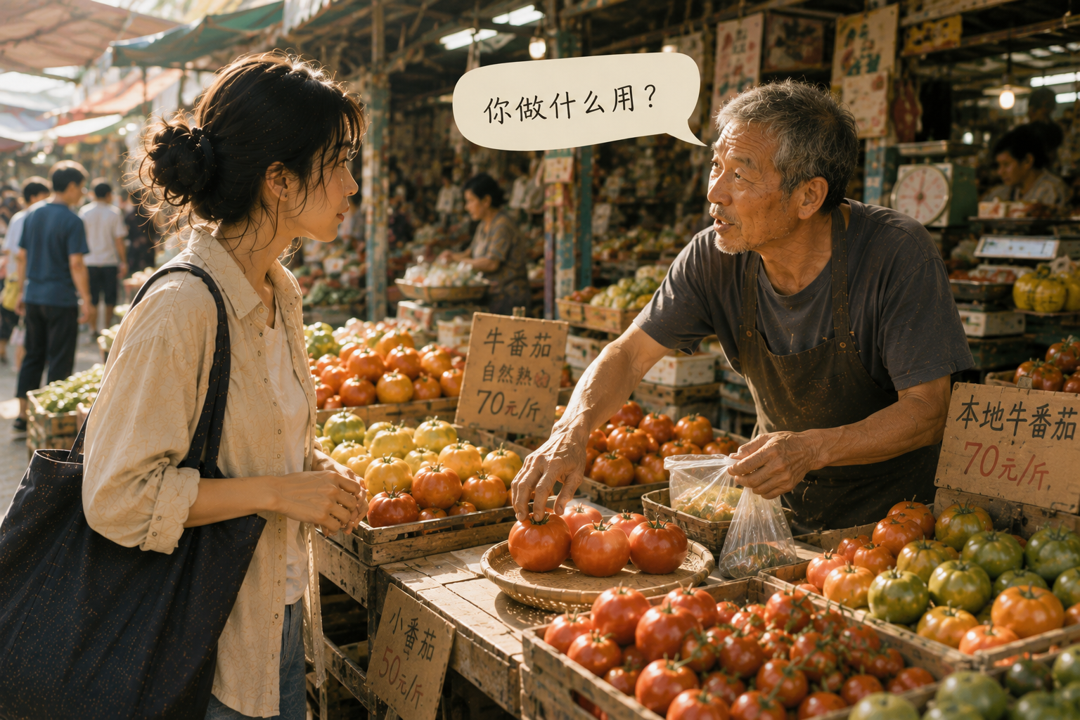 番茄攤前，老闆問蘇晴「你做什麼用？」——整篇故事的核心提問