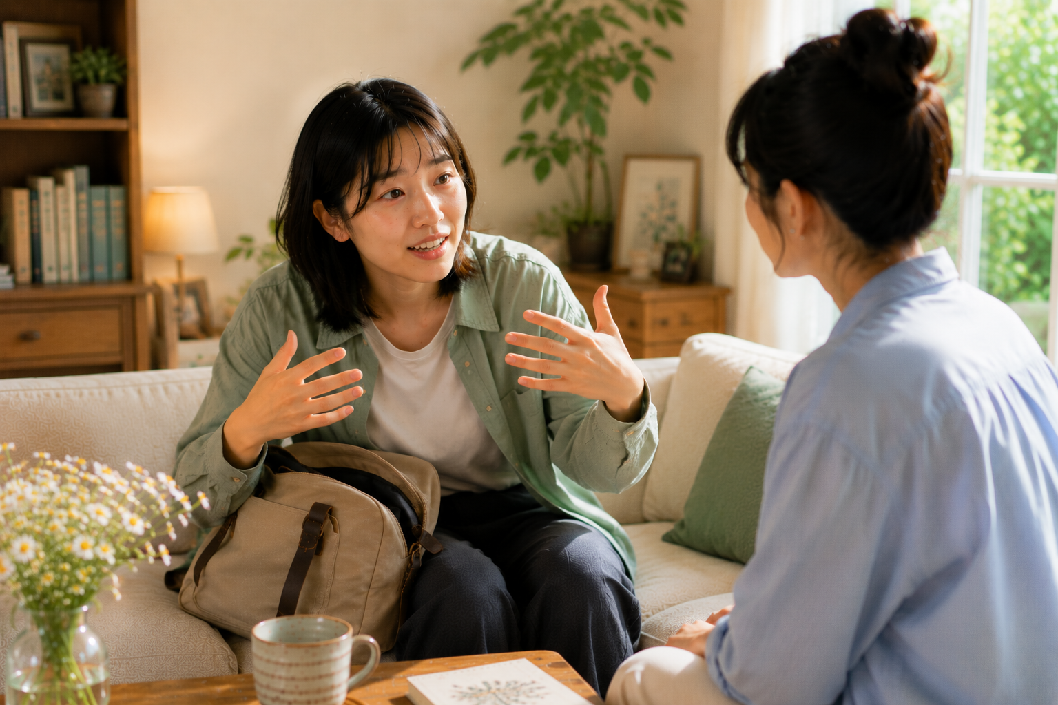 方方眼睛發亮，越說越快地描述「中午吃什麼」的點子——兩分鐘就把我說服了
