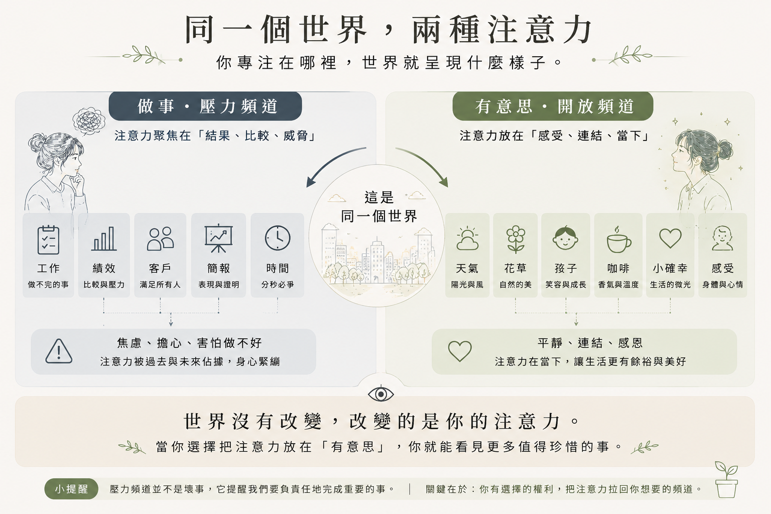 注意力頻道模型圖——你在什麼頻道上，就收到什麼節目