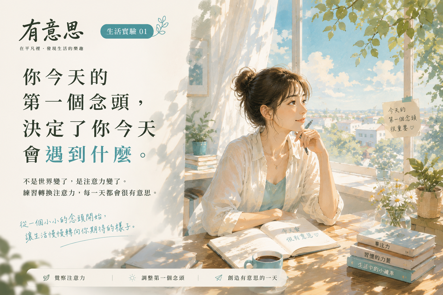 《有意思》生活實驗 01——你今天的第一個念頭，決定了你今天會遇到什麼