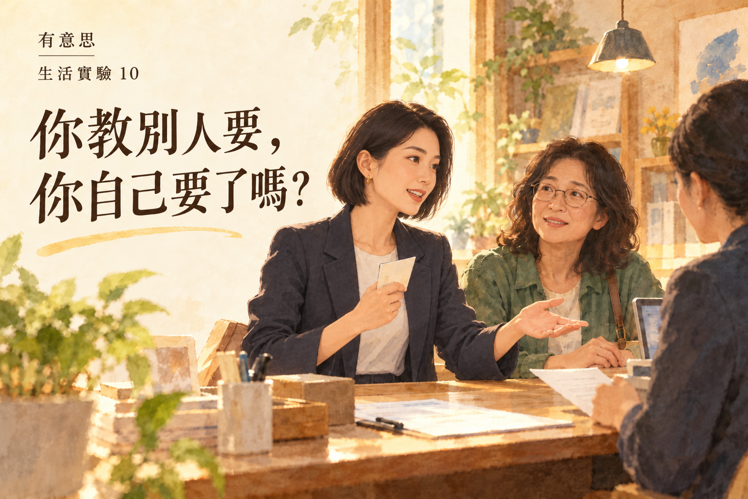 《有意思》生活實驗 10 你教別人要，你自己要了嗎？——一個人站在空房間裡，手裡握著一張紙。